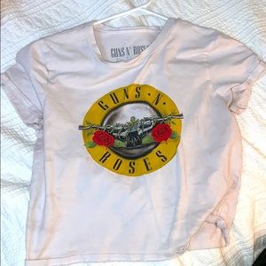 Guns n Roses white crop top